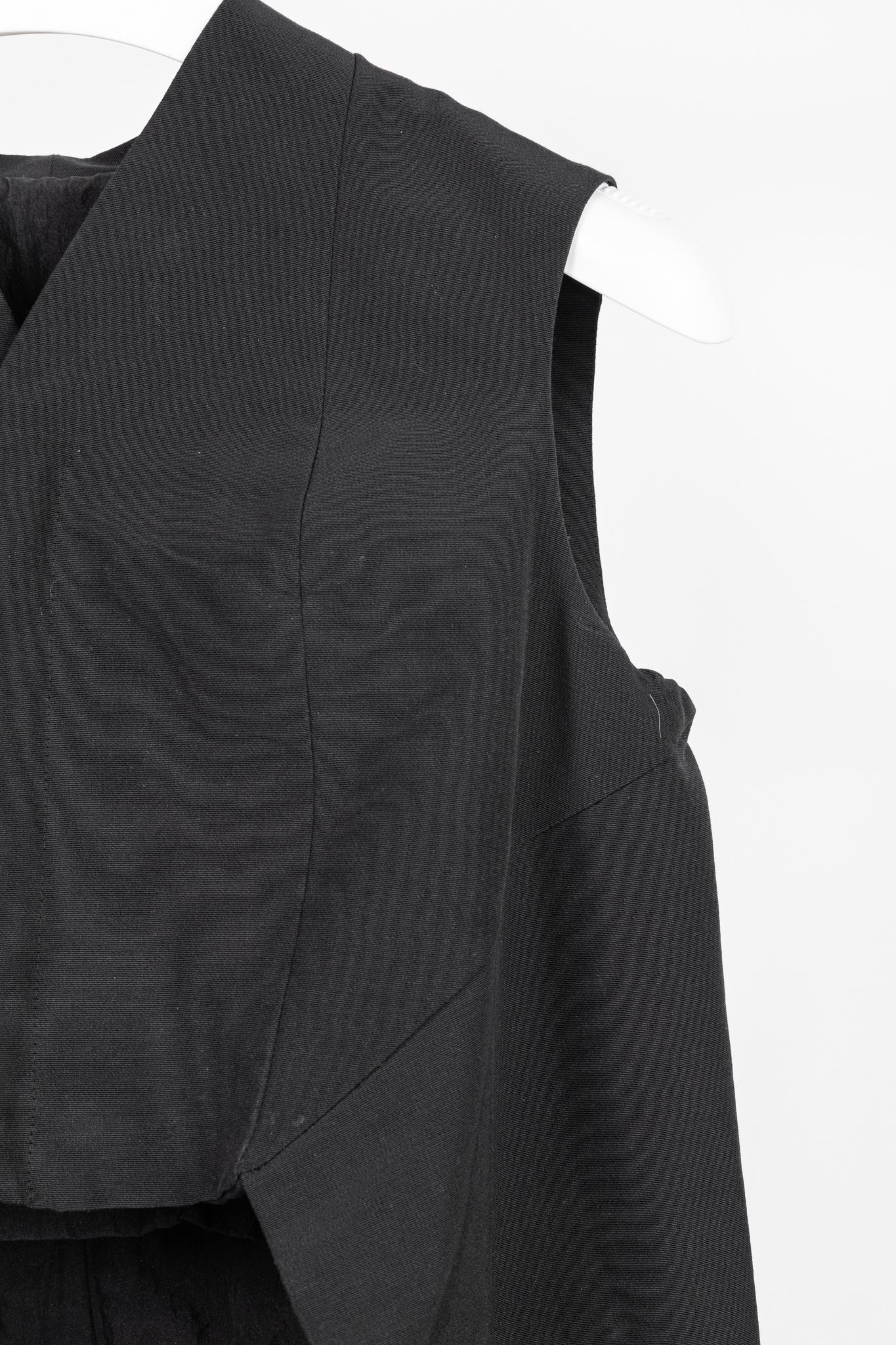 Rick Owens SS/11 Runway Black Coated Cotton & Silk Hi-Lo Zip Vest