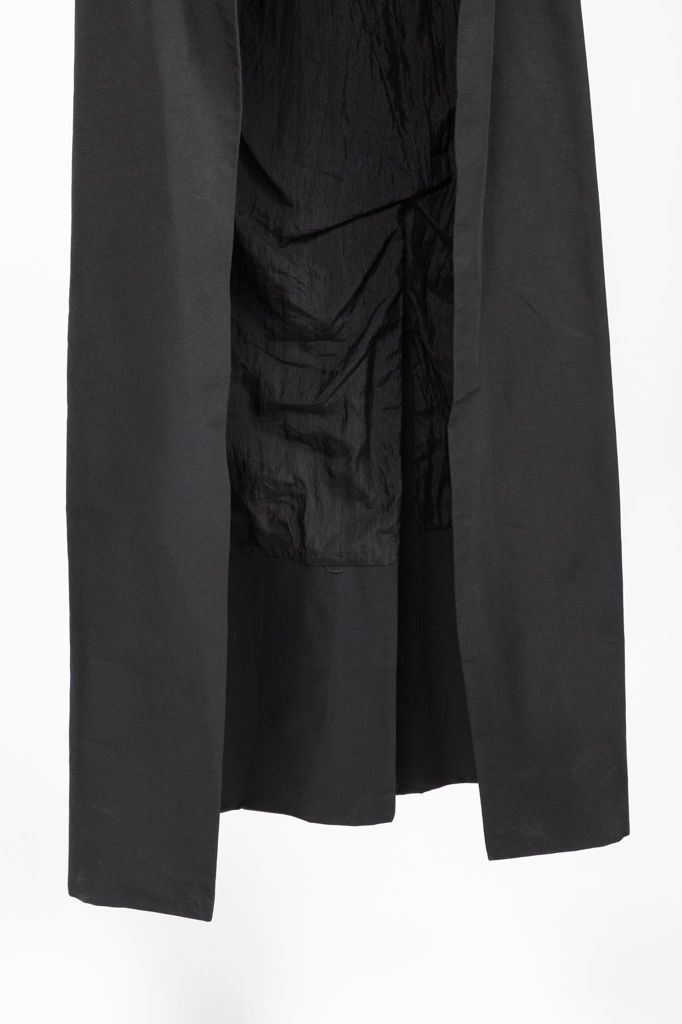 Rick Owens SS/11 Runway Black Coated Cotton & Silk Hi-Lo Zip Vest