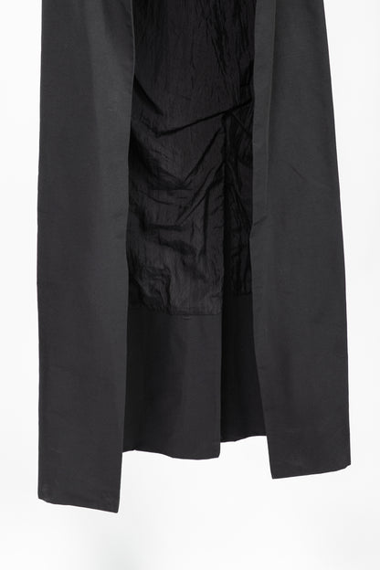 Rick Owens SS/11 Runway Black Coated Cotton & Silk Hi-Lo Zip Vest