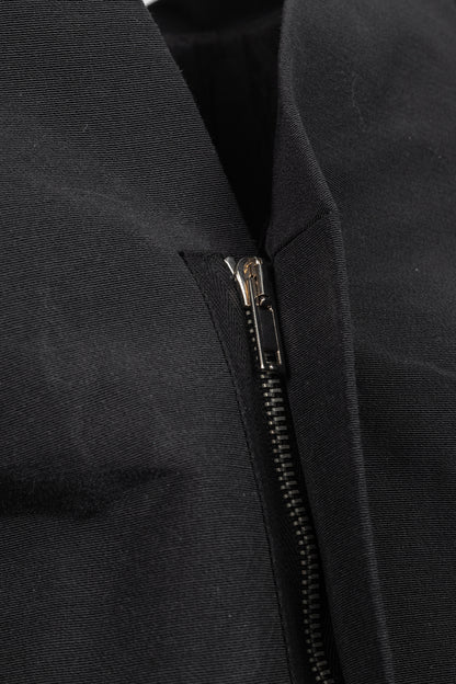 Rick Owens SS/11 Runway Black Coated Cotton & Silk Hi-Lo Zip Vest