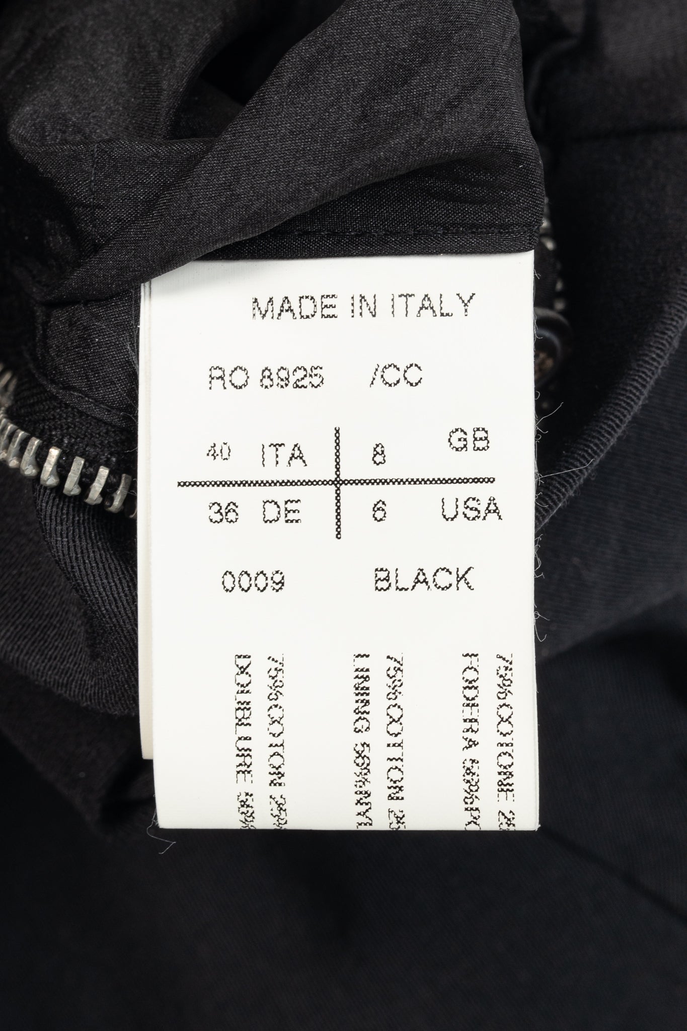 Rick Owens SS/11 Runway Black Coated Cotton & Silk Hi-Lo Zip Vest