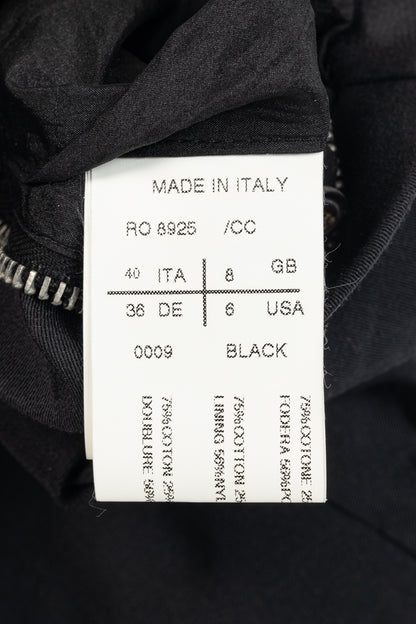 Rick Owens SS/11 Runway Black Coated Cotton & Silk Hi-Lo Zip Vest