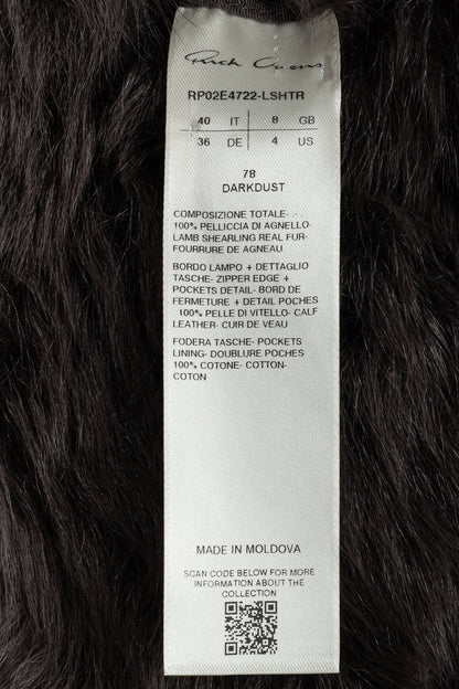 Rick Owens FW25 Concordians Exploder "Dark Dust" Fur & Leather Jacket