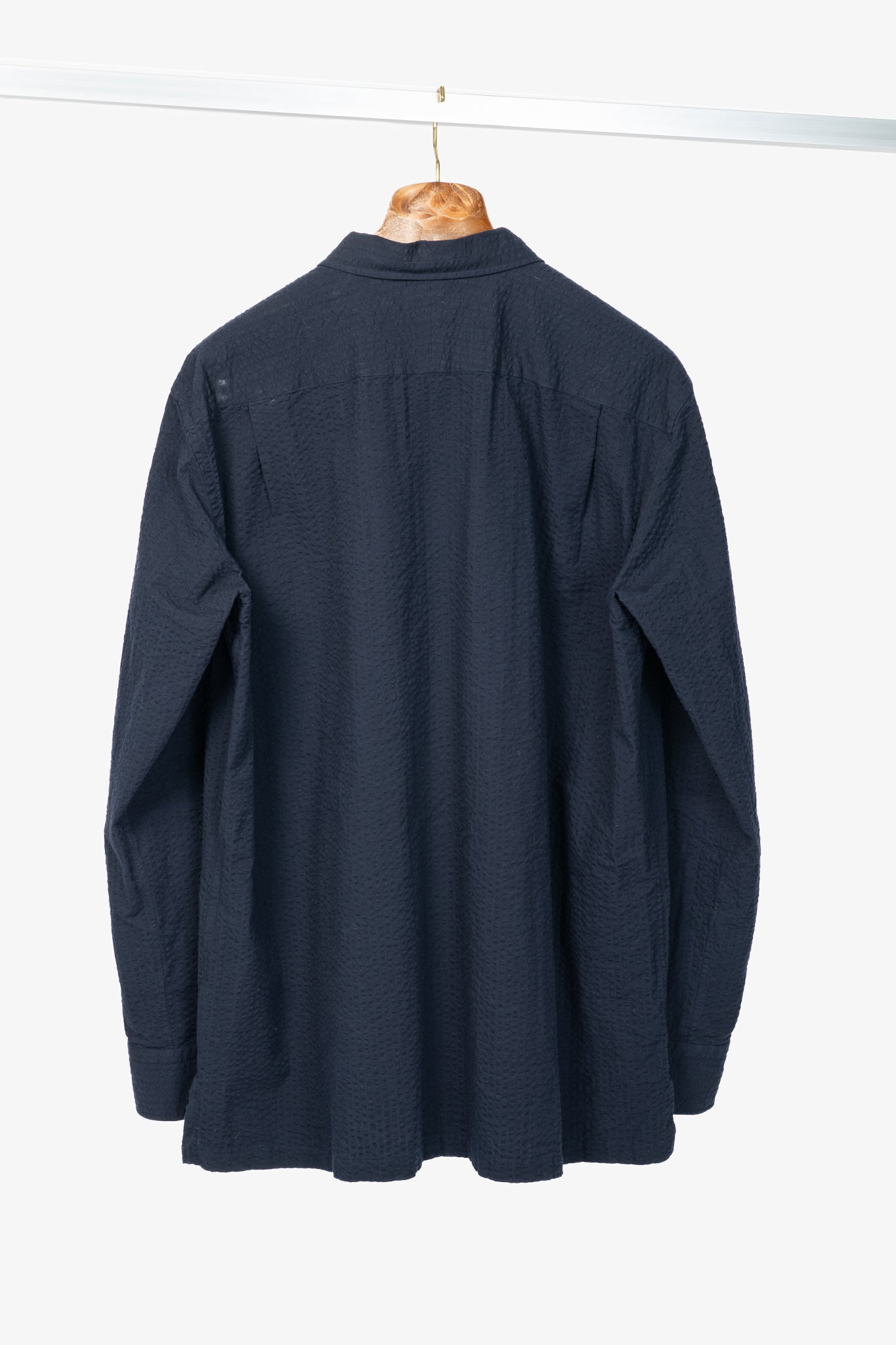 RJ By Ring Jacket Navy Cotton Seersucker Utility Jacket
