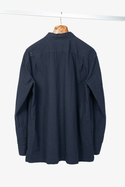 RJ By Ring Jacket Navy Cotton Seersucker Utility Jacket