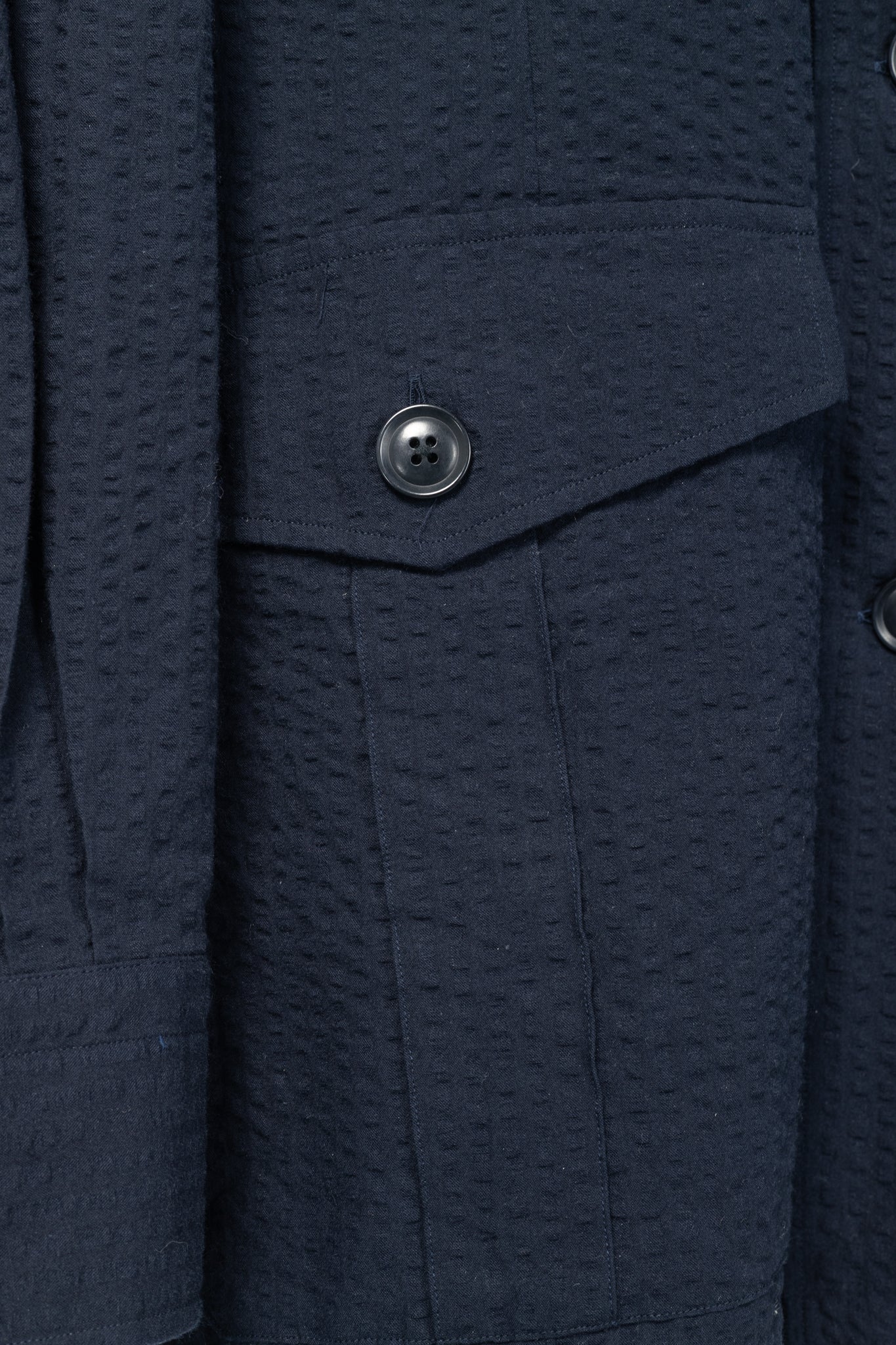 RJ By Ring Jacket Navy Cotton Seersucker Utility Jacket