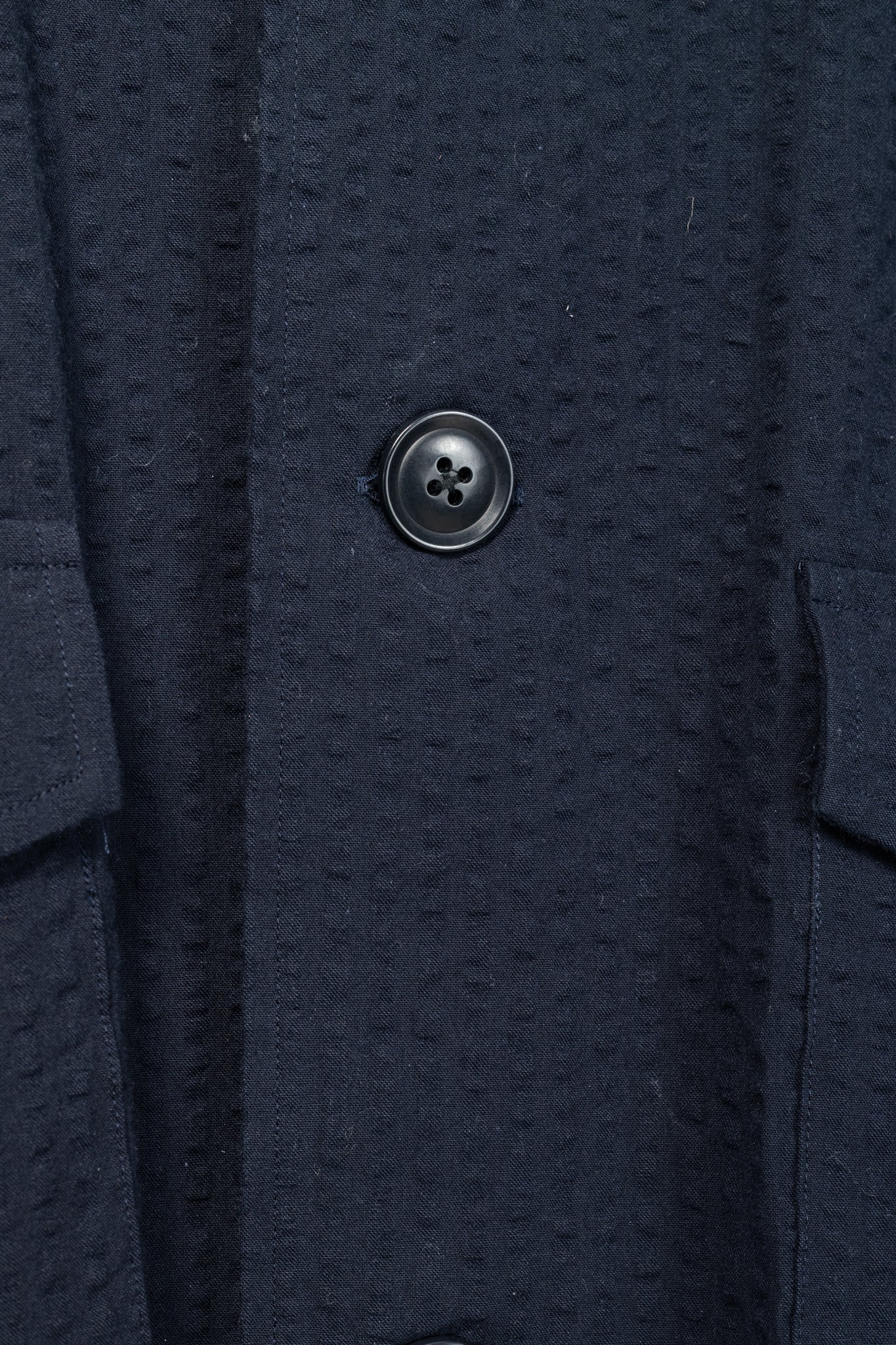 RJ By Ring Jacket Navy Cotton Seersucker Utility Jacket