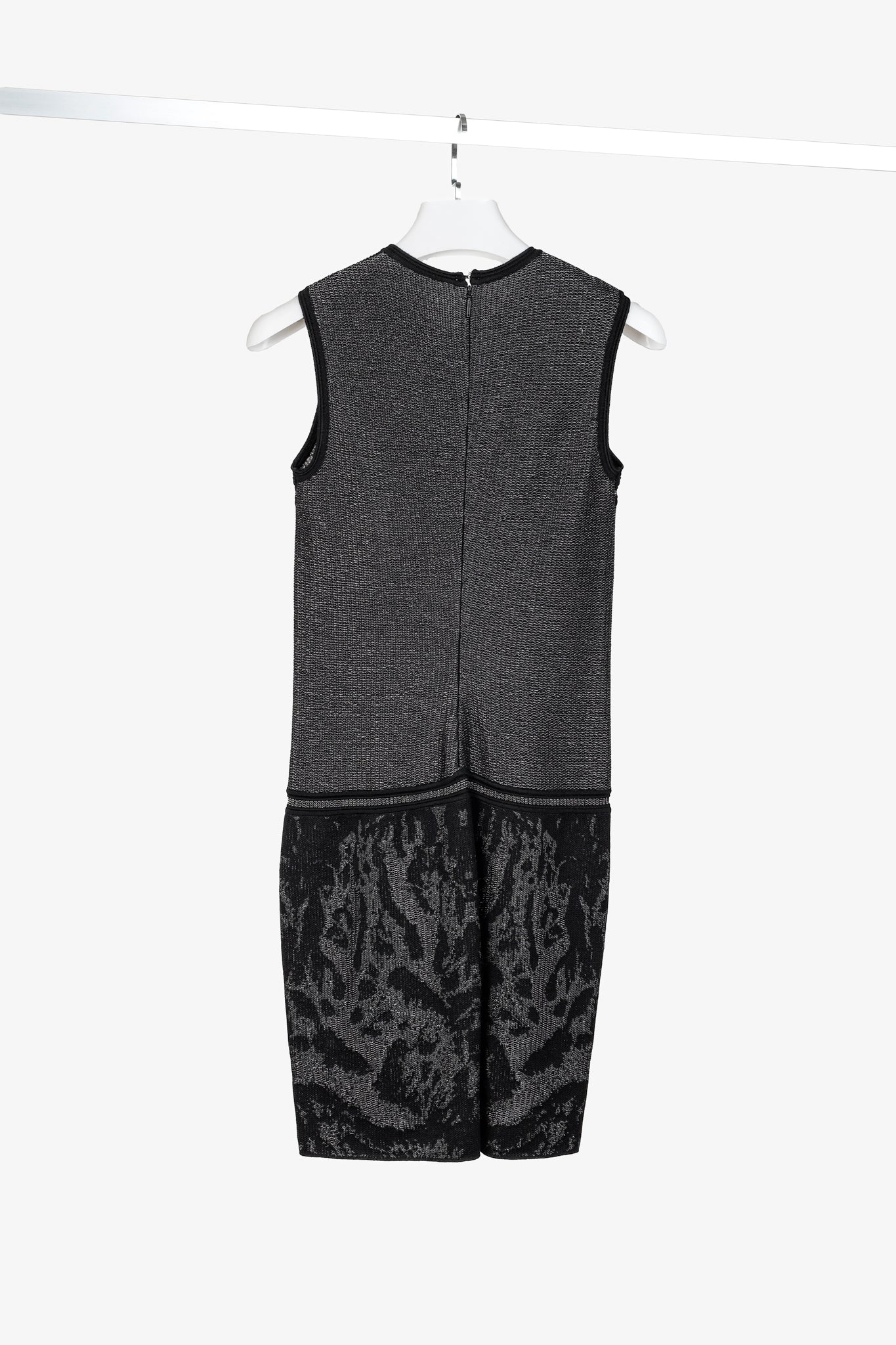 Roberto Cavalli Black Print Sleeveless Metallic Knit Dress