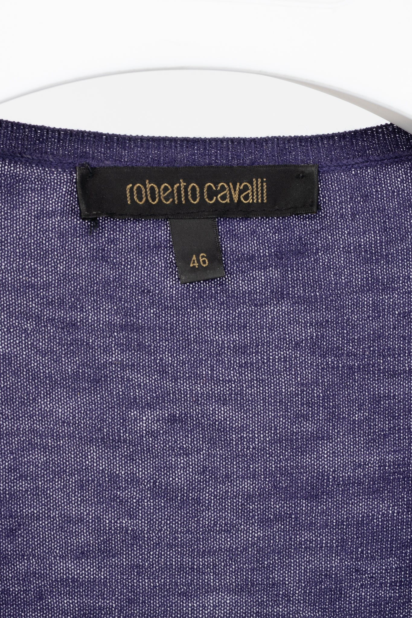 Roberto Cavalli Purple Snake-Bust Ruched Sweater