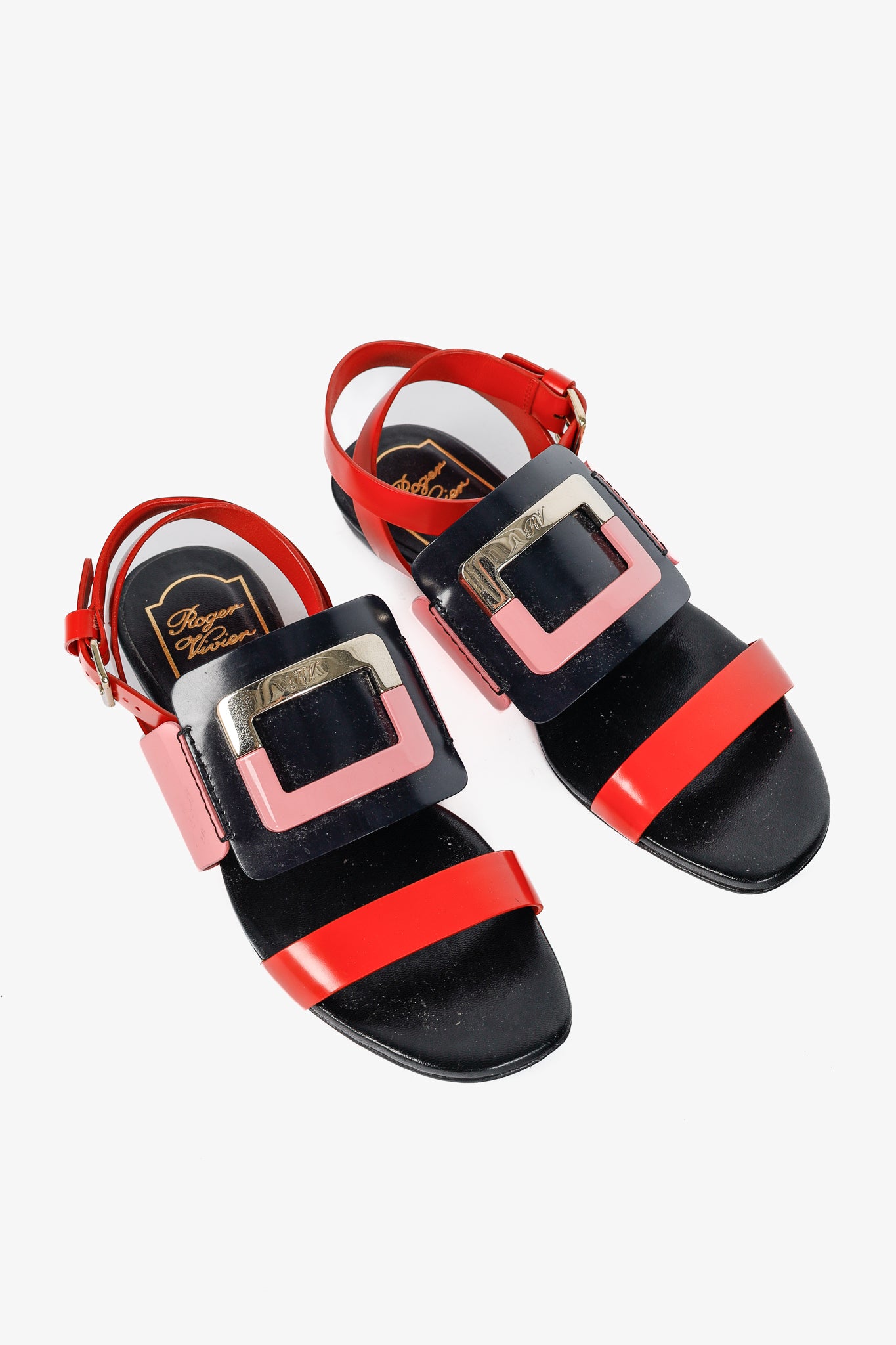 Roger Vivier SS/14 Colour-Block Buckle Flat Sandals