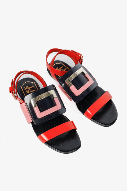Roger Vivier SS/14 Colour-Block Buckle Flat Sandals