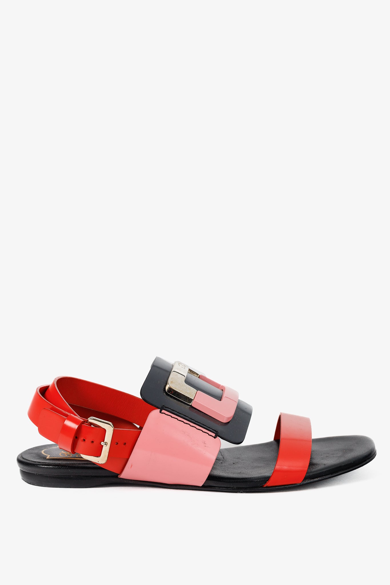 Roger Vivier SS/14 Colour-Block Buckle Flat Sandals