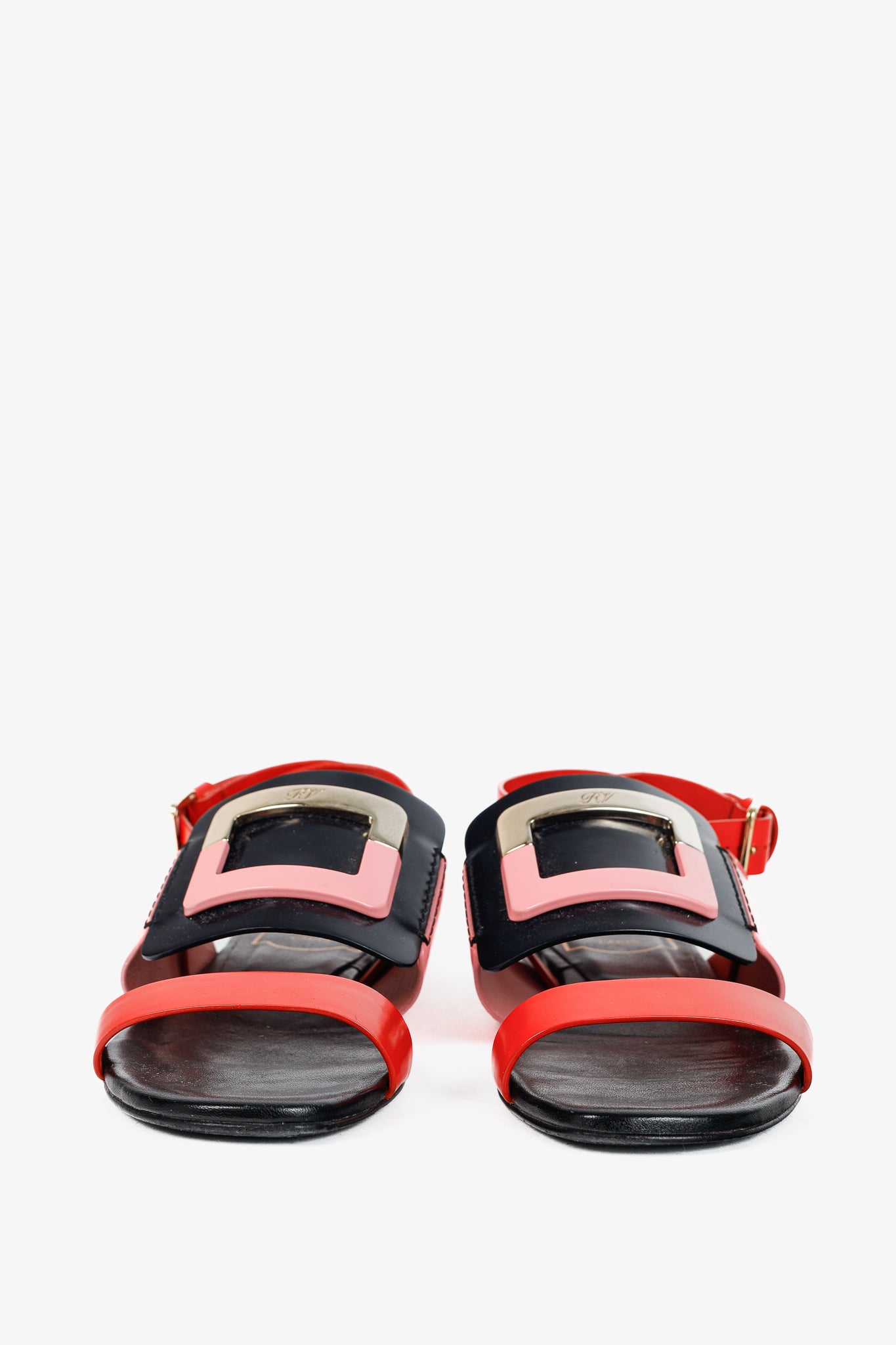 Roger Vivier SS/14 Colour-Block Buckle Flat Sandals