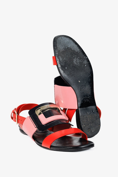 Roger Vivier SS/14 Colour-Block Buckle Flat Sandals