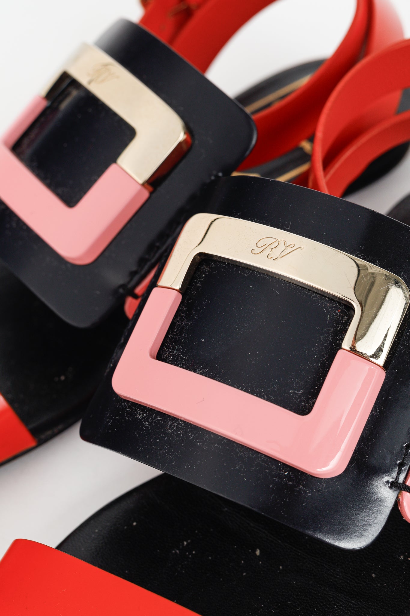 Roger Vivier SS/14 Colour-Block Buckle Flat Sandals