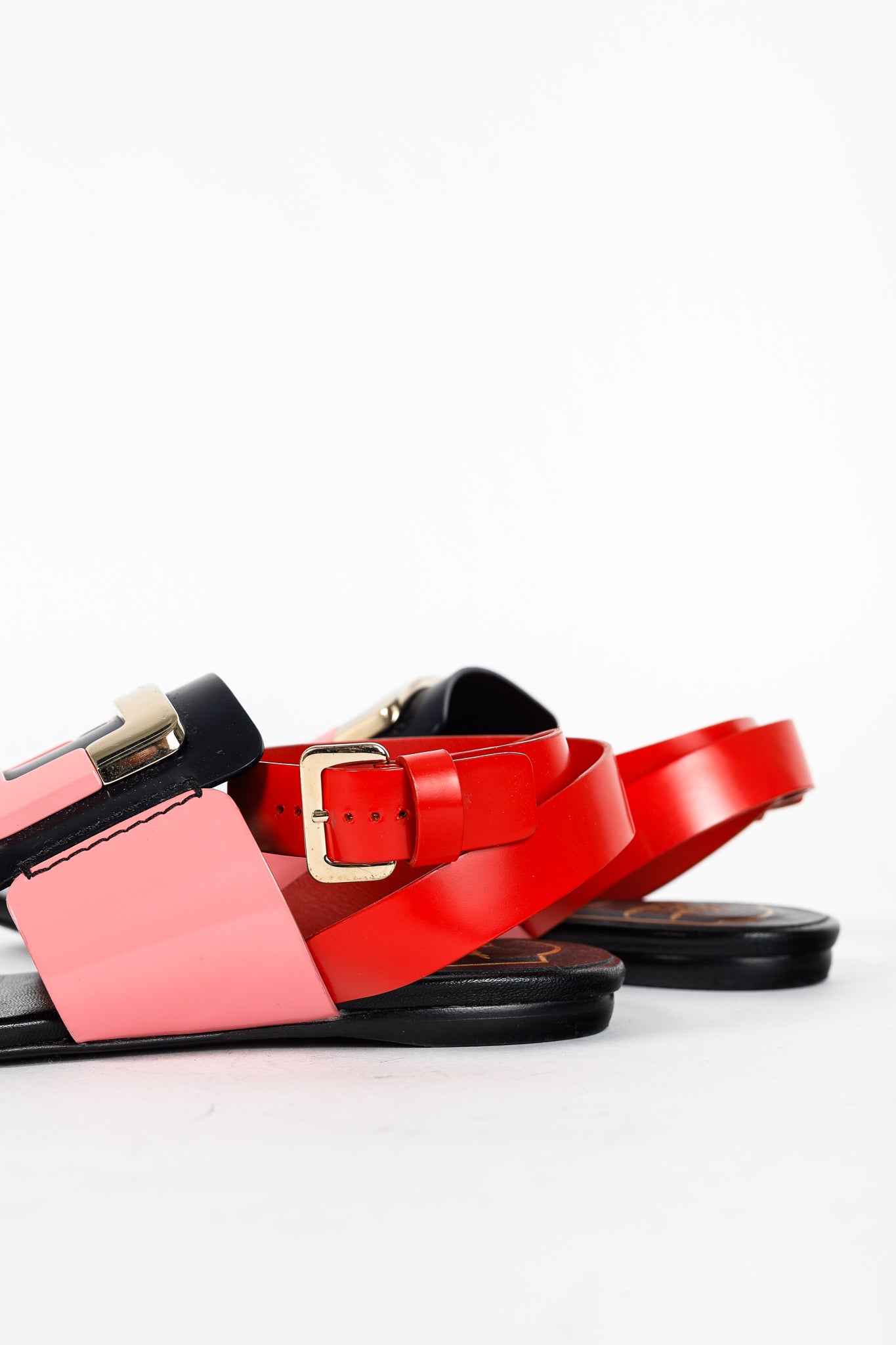 Roger Vivier SS/14 Colour-Block Buckle Flat Sandals