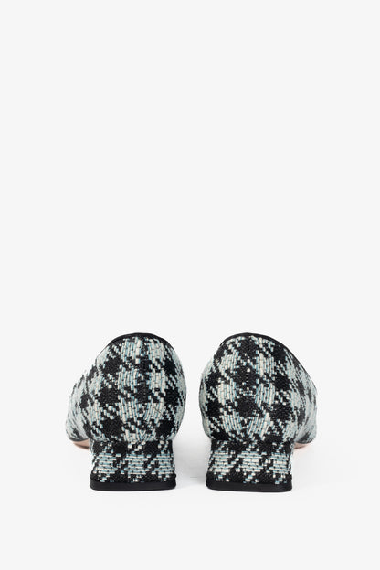 Roger Vivier Tres Vivier Blue Houndstooth-Tweed Buckle Pumps
