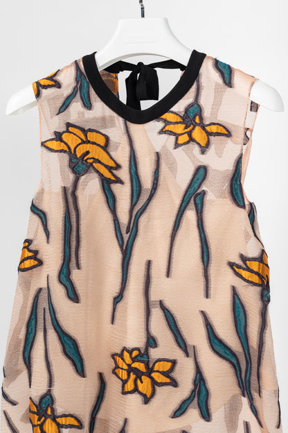 Roland Mouret PS/18 Thomas Pale Pink-Multi Iris Fils Coupe Top