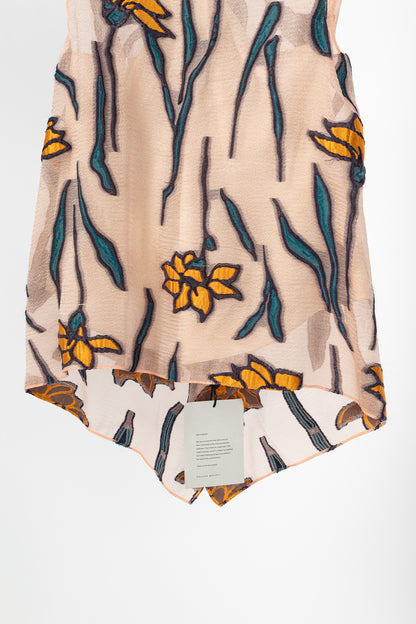 Roland Mouret PS/18 Thomas Pale Pink-Multi Iris Fils Coupe Top