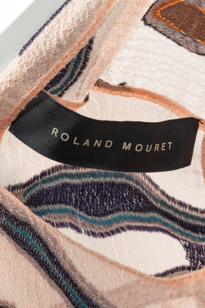 Roland Mouret PS/18 Thomas Pale Pink-Multi Iris Fils Coupe Top