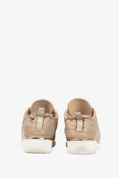Ron White Novella Quilt Nude Nappa Lace-Up Sneakers