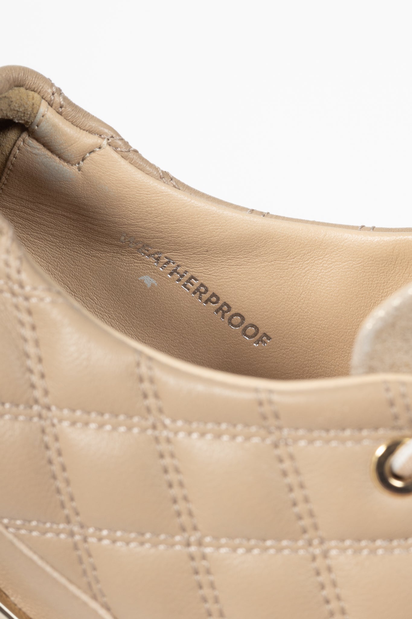 Ron White Novella Quilt Nude Nappa Lace-Up Sneakers