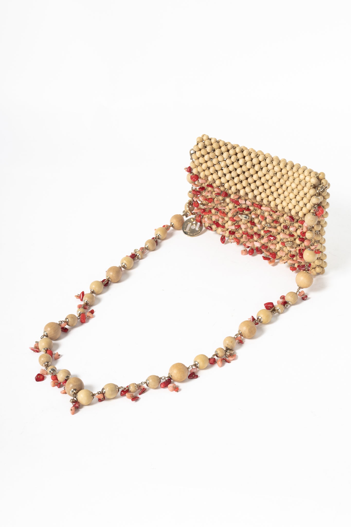 Rosantica Aquila Beige Wood-Bead Dangling-Resin Crossbody