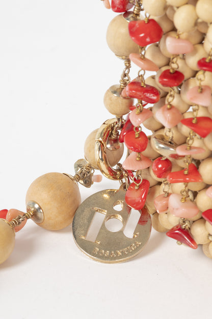 Rosantica Aquila Beige Wood-Bead Dangling-Resin Crossbody