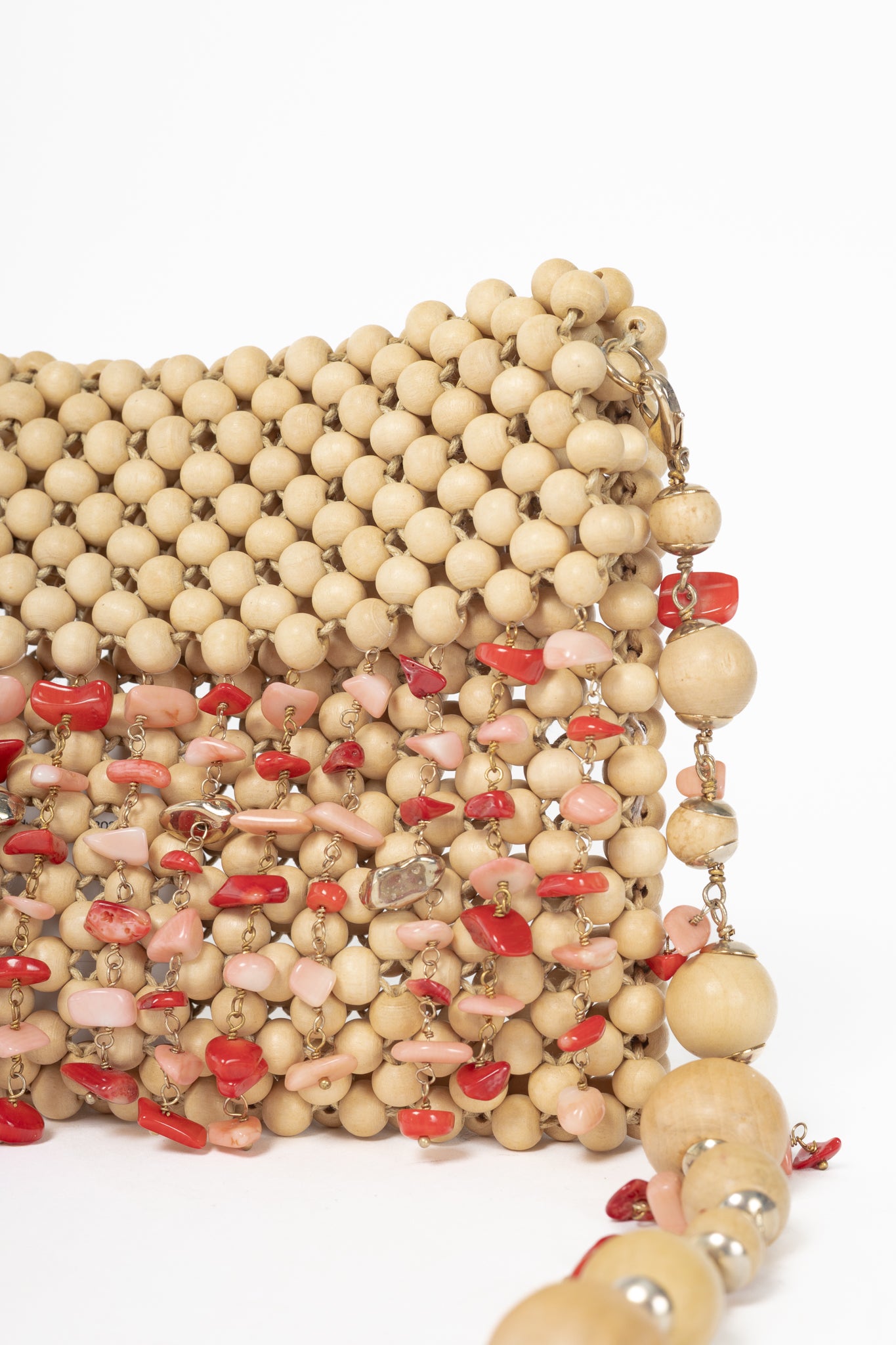 Rosantica Aquila Beige Wood-Bead Dangling-Resin Crossbody