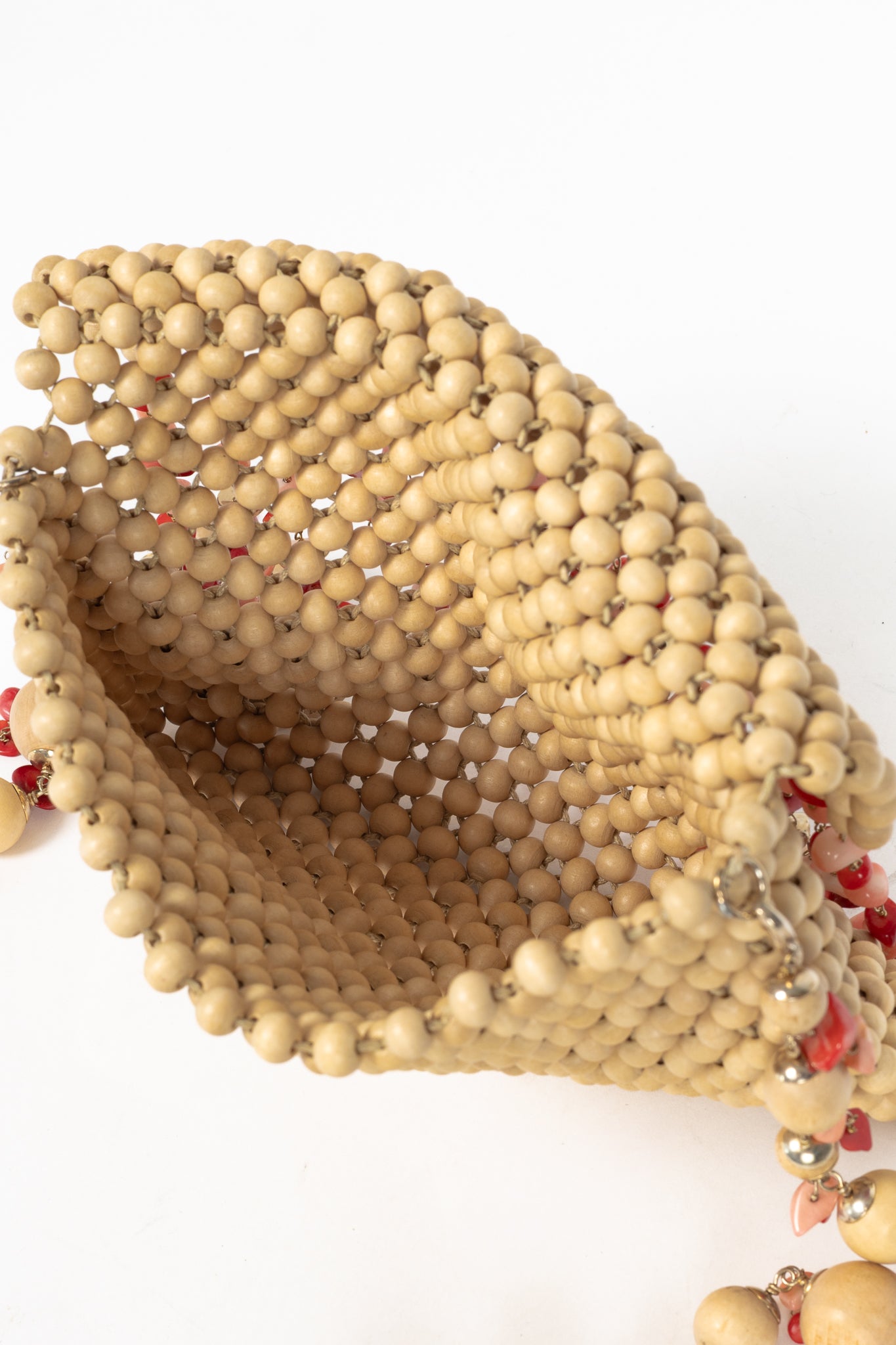 Rosantica Aquila Beige Wood-Bead Dangling-Resin Crossbody