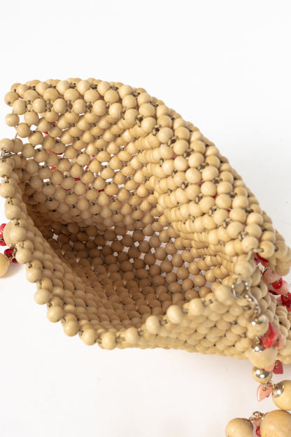 Rosantica Aquila Beige Wood-Bead Dangling-Resin Crossbody