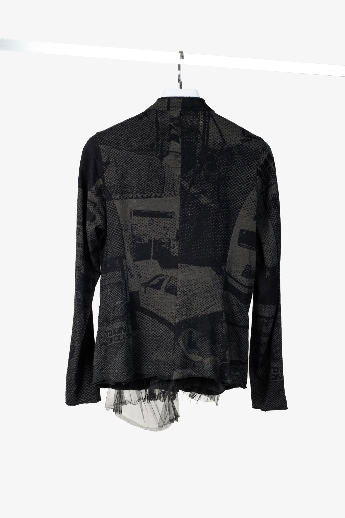 Rundholz Black Label Vert Print Halftone Tulle-Ruffle Jacket