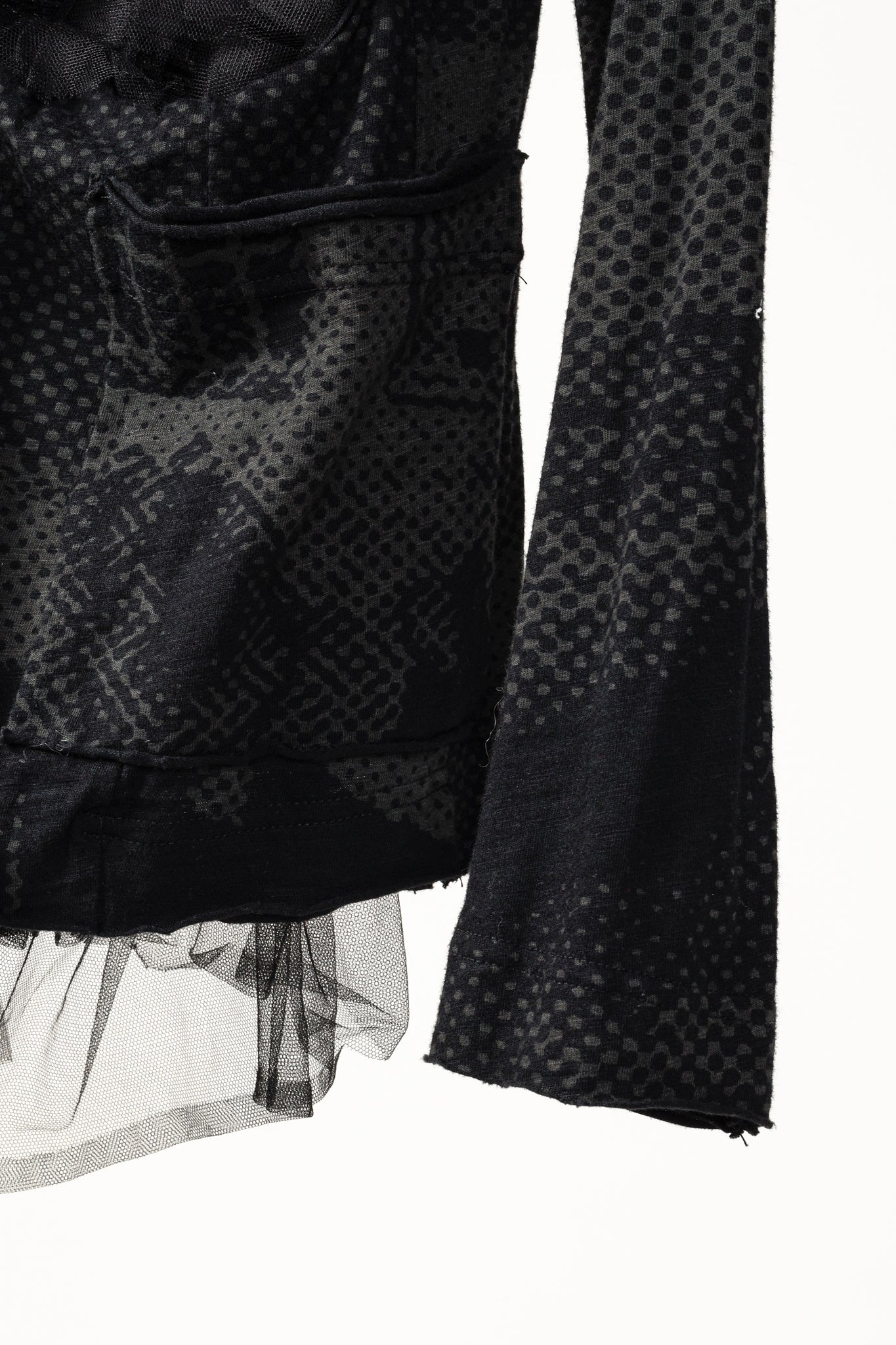 Rundholz Black Label Vert Print Halftone Tulle-Ruffle Jacket