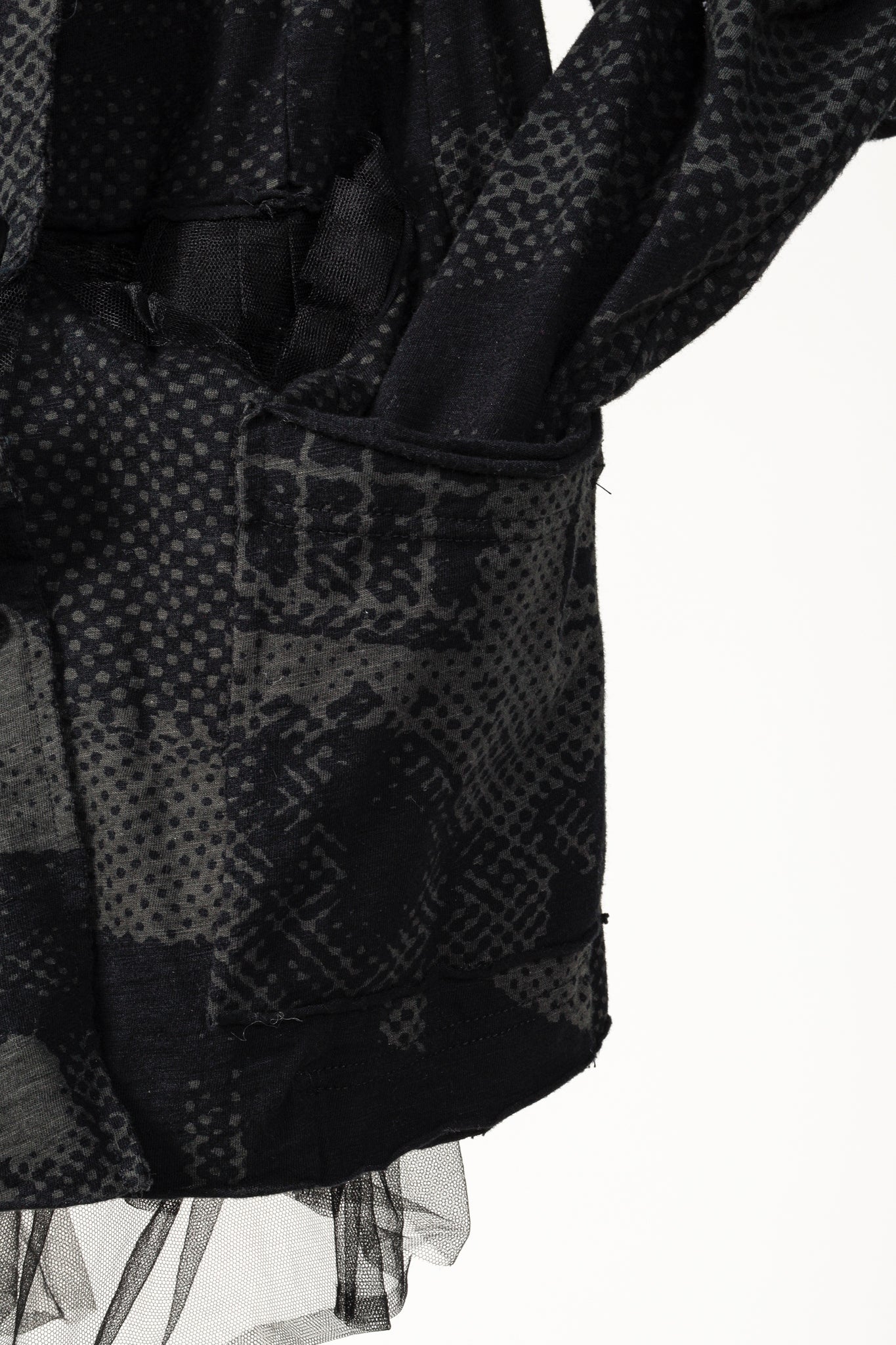 Rundholz Black Label Vert Print Halftone Tulle-Ruffle Jacket