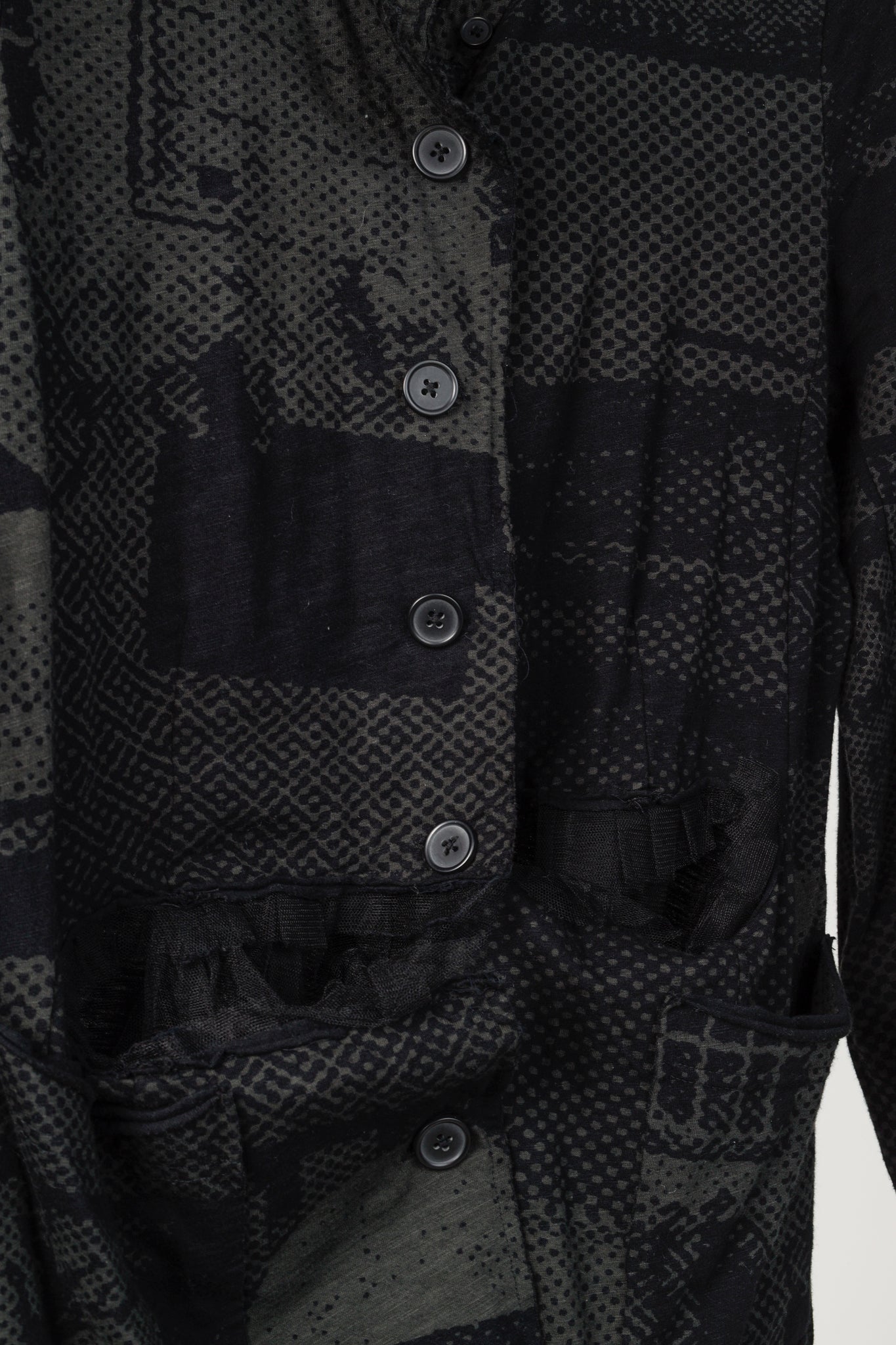 Rundholz Black Label Vert Print Halftone Tulle-Ruffle Jacket