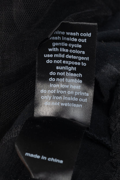 Rundholz Black Label Black Cotton-Jersey Tulle-Hem T-Shirt