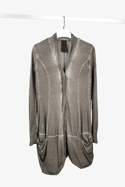 Rundholz Distressed Brown Grey Ombre Rounded Hem Cardigan