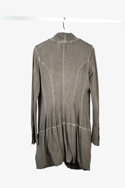 Rundholz Distressed Brown Grey Ombre Rounded Hem Cardigan