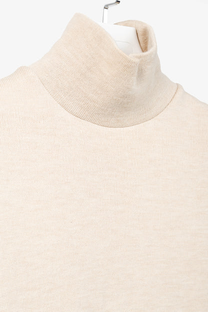 Stella Jean AW/21 Beige Wool Pleated-Skirt Midi Dress