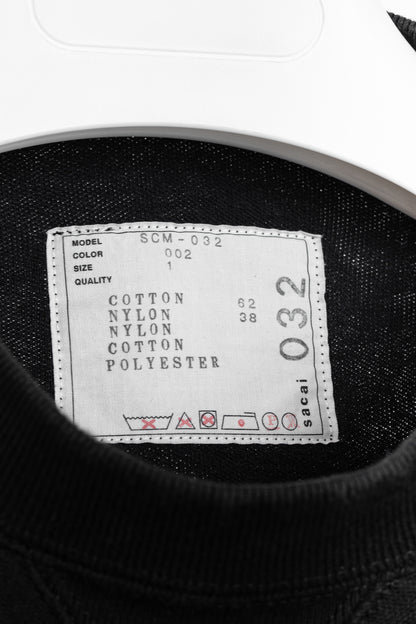 Sacai Black Cotton Sponge Sweat MA-1 Pullover