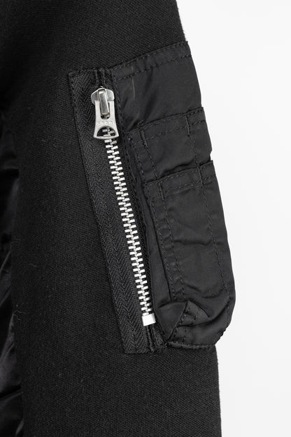 Sacai Black Cotton Sponge Sweat MA-1 Pullover
