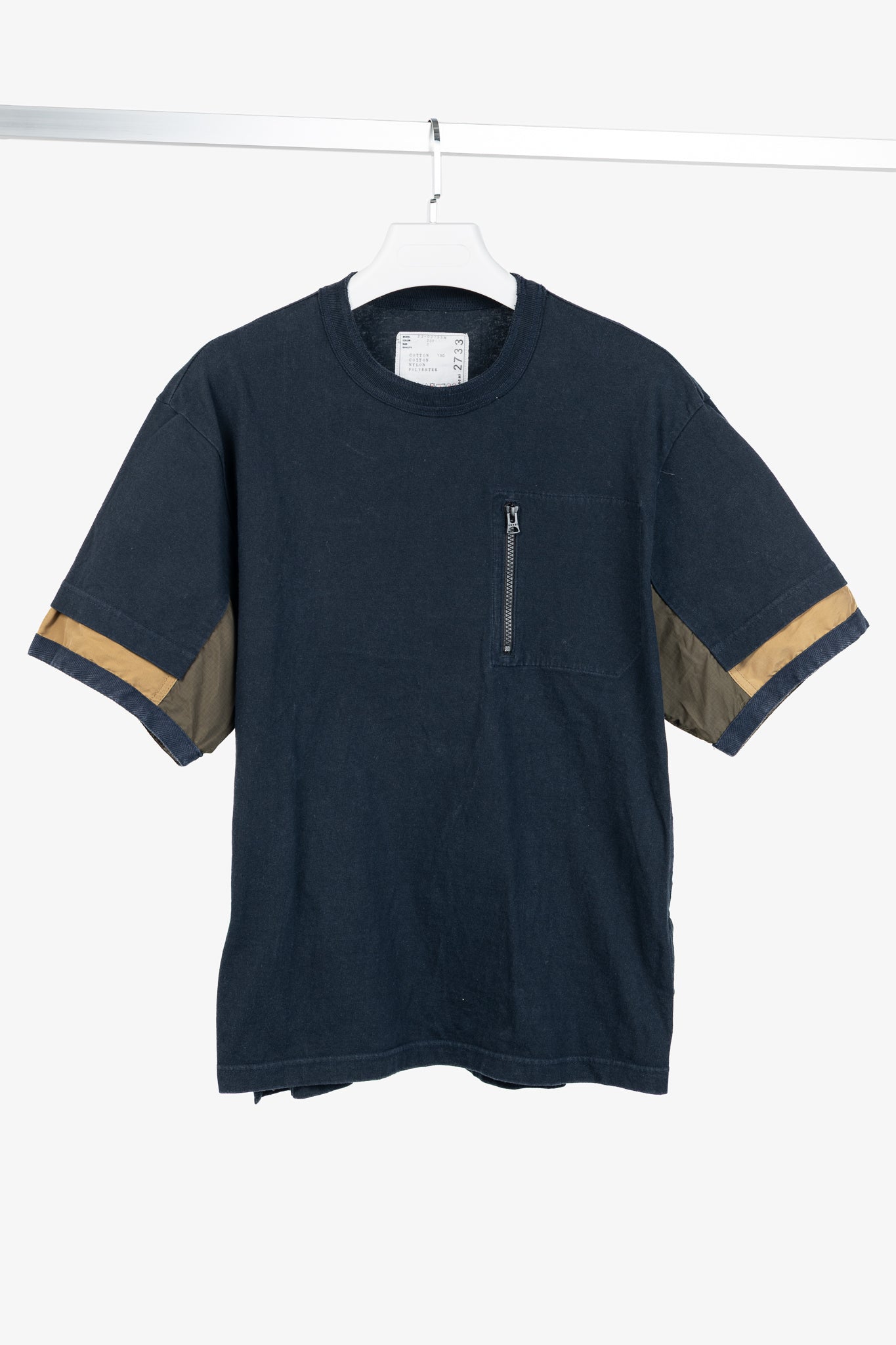 Sacai Navy Cotton-Jersey Layered T-Shirt
