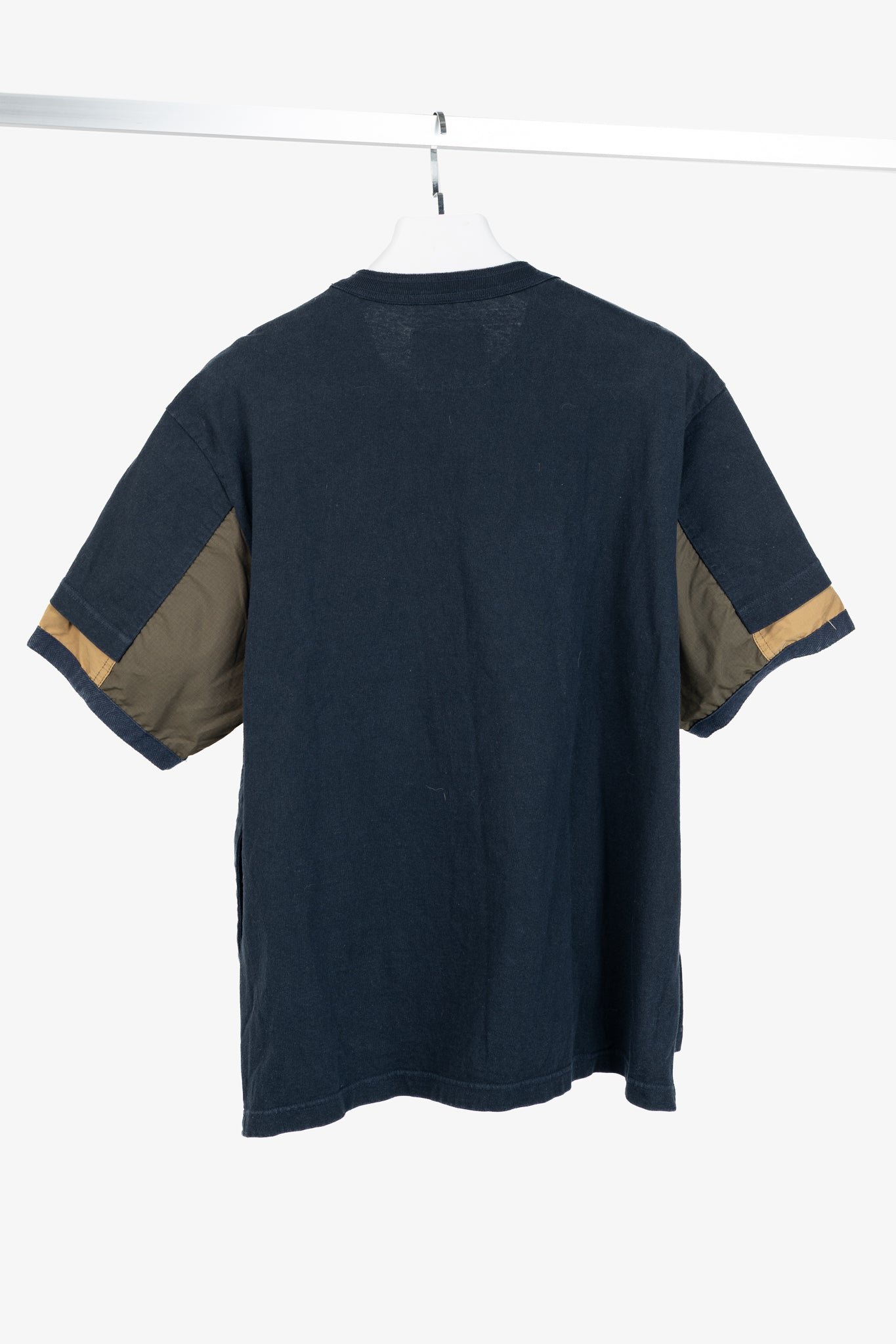 Sacai Navy Cotton-Jersey Layered T-Shirt
