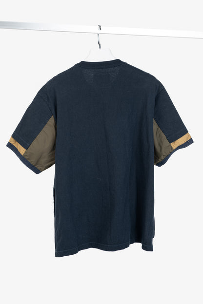 Sacai Navy Cotton-Jersey Layered T-Shirt