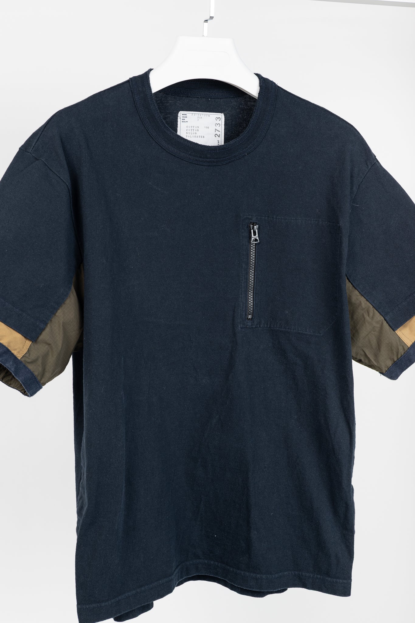 Sacai Navy Cotton-Jersey Layered T-Shirt