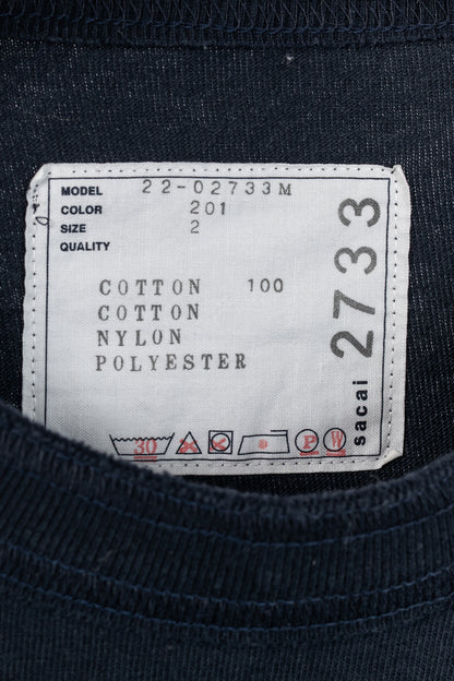 Sacai Navy Cotton-Jersey Layered T-Shirt