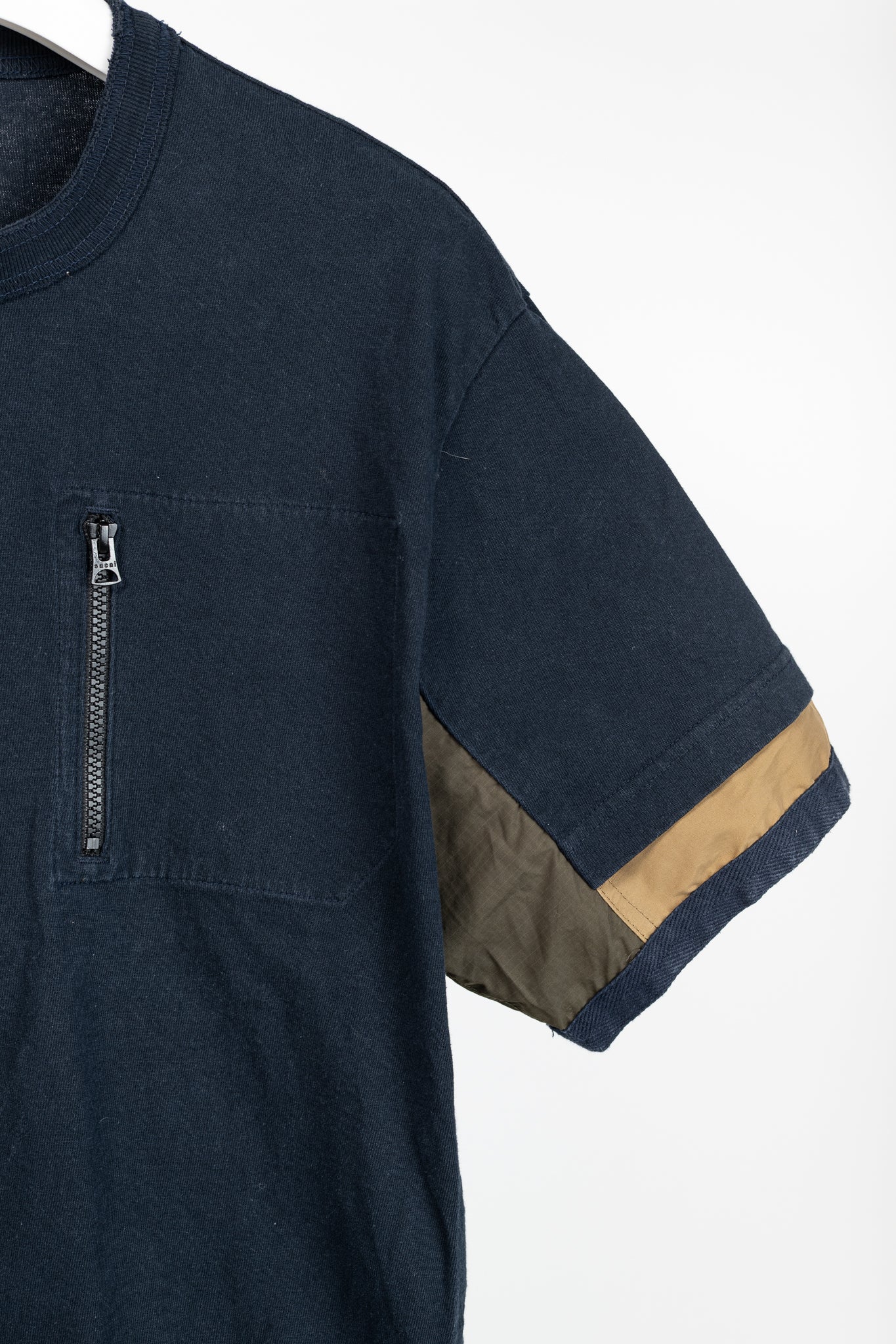 Sacai Navy Cotton-Jersey Layered T-Shirt