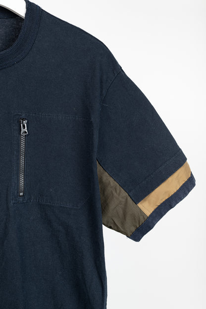 Sacai Navy Cotton-Jersey Layered T-Shirt