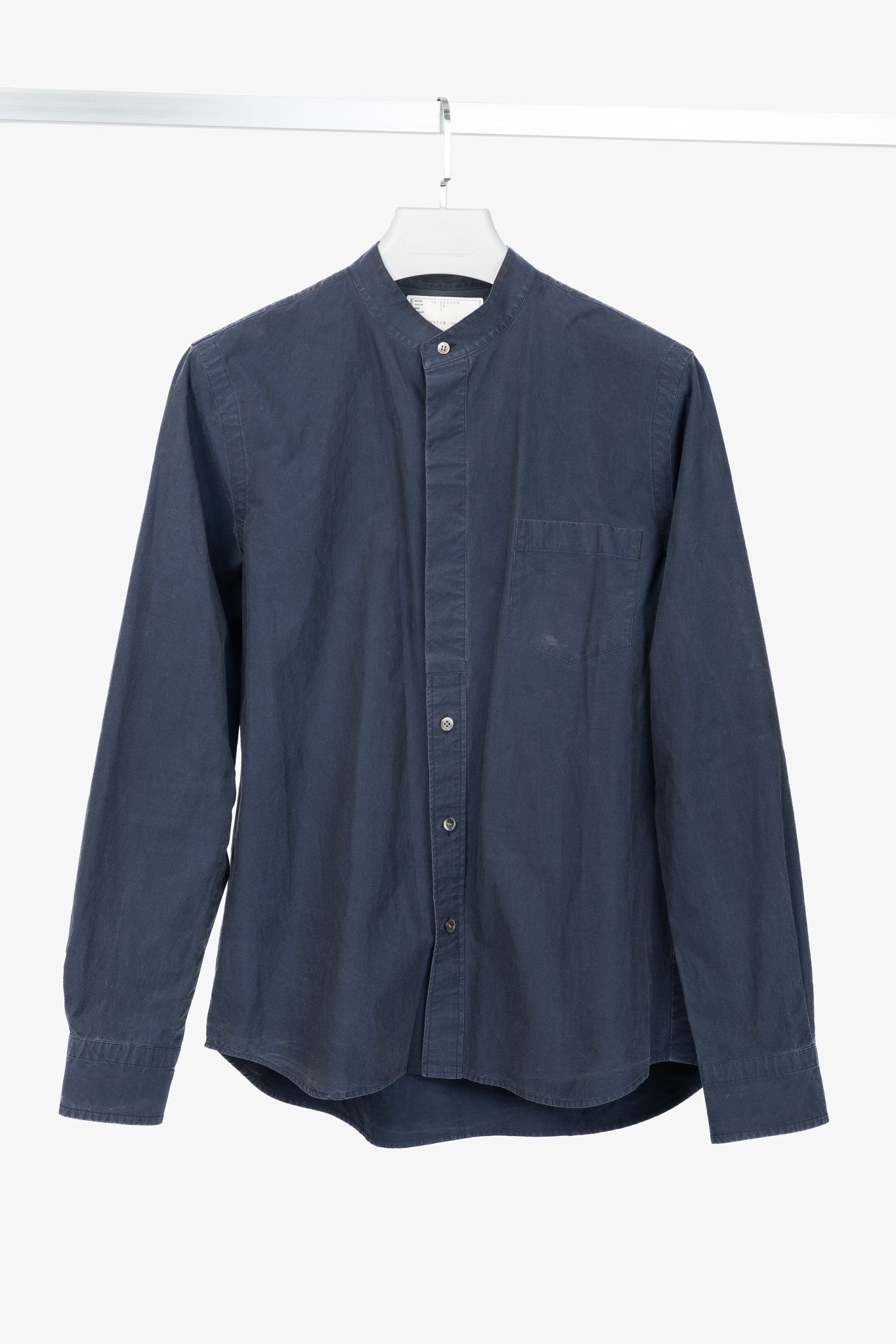 Sacai Navy Cotton Poplin Buttoned Shirt