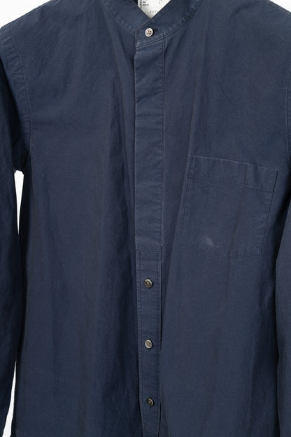 Sacai Navy Cotton Poplin Buttoned Shirt